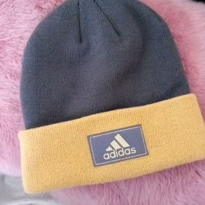 Addidas grey and light yellow beanie with trojan
